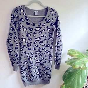 Leopard Print Sweater Dress